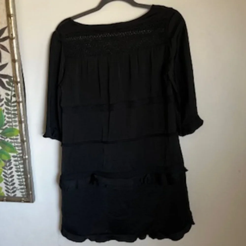🧡3/15 NWT Who What Wear Black Crochet Lace Goth Witchy Dress Women's M